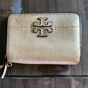 Tory Burch Gold Leather Wallet
